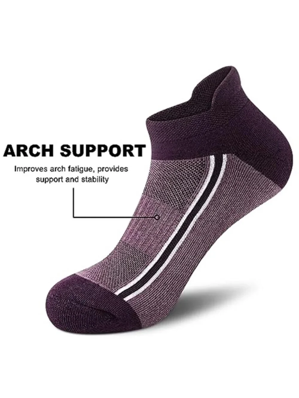 5 Pairs Men's Running Athletic Ankle Socks Thick Cushioned Low Cut Socks